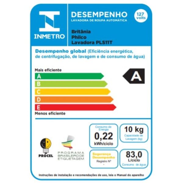 Lava e Seca Philco 16 Programas Eco Inverter 10 kg Inox PLS11T 127v - Image 6